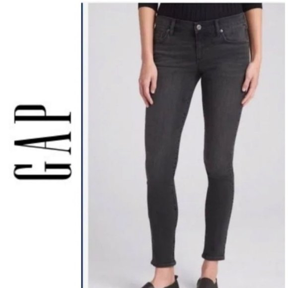 GAP Denim - Gap 1969 Women's Size 29 Always Skinny Jeans Regular Length Washed Black Style 9